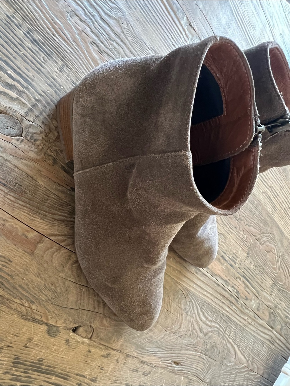 Aquatalia Taupe Suede Ankle Booties